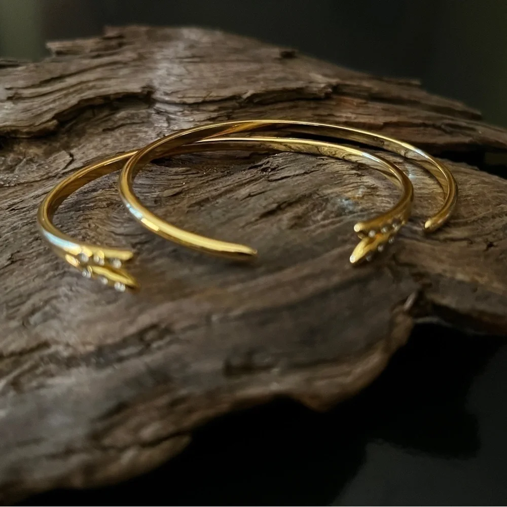 Michelle Campbell 14K Yellow Gold Plated Open Talon Bracelet Set #523